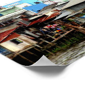 Mekong River Houses Poster (Ecke)