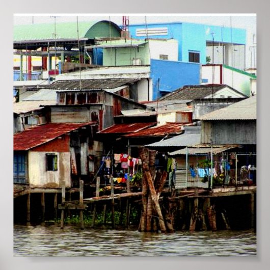 Mekong River Houses Poster (Vorne)