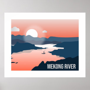 Mekong River Silhouette Lugano Unexpected Classic Poster