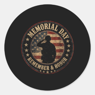 Mel Day USA-Flagge Erinnern Ehre Patriot Männer Fr Runder Aufkleber