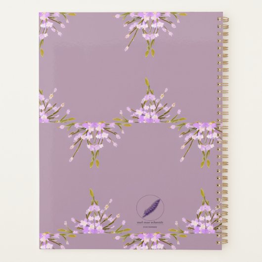 Mel Mae Schmidt Stationery mauve Blumenmuster Planer (Rückseite)