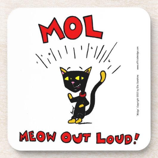 Mel "MOL: MEOW OUT LOUD" Untersetzer - Set von 6 (Vorderseite)