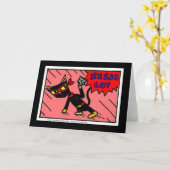 Mel "NINJA CAT-" Gruß-Karte Karte (Gelbe Blume)