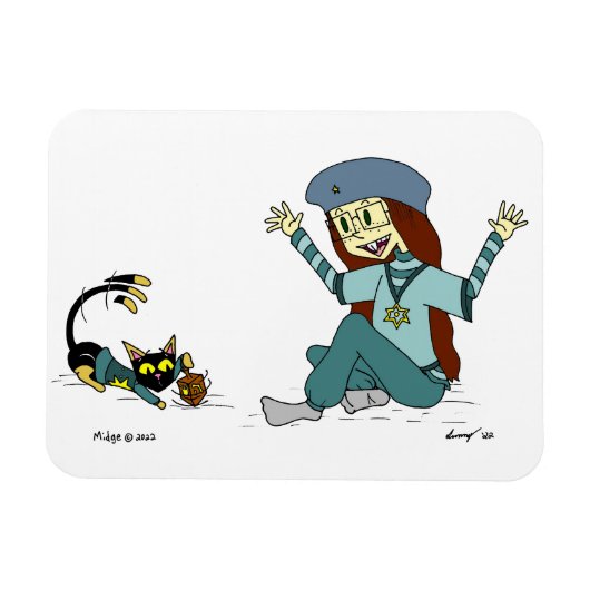 Mel the Cat und Maizy Hanukkah Magnet (Horizontal)
