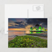 Melaka während Sonnenuntergang | Masjid Selat Postkarte (Vorne/Hinten)
