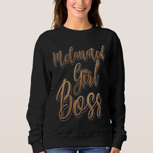 Melanated Girl Awesome African American Black Busi Sweatshirt (Vorderseite)