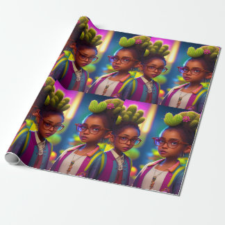 Melanated ME Cactus Twin Girls Geschenkpapier