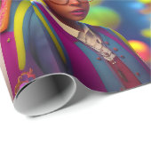 Melanated ME Cactus Twin Girls Geschenkpapier (Rolleneckpunkt)