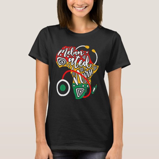 Melanated Nurse African Flag Stethoscope Black His T-Shirt (Vorderseite)