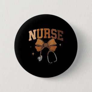 Melanated Nurse Black History Montag Coquette Bow Button