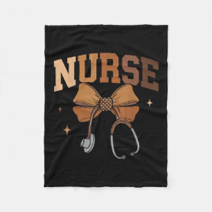 Melanated Nurse Black History Montag Coquette Bow Fleecedecke