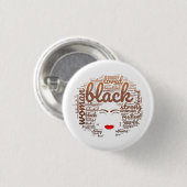 Melanated Strong Woman, Black History Button (Vorne & Hinten)