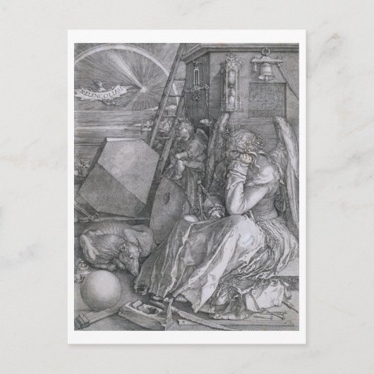 Melancholia, Albrecht Durer Postkarte (Vorderseite)