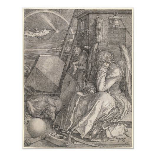 Melancholia I, Gravur von Albrecht Durer Fotodruck (Vorne)