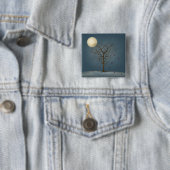Melancholie Herzform Gestreifter Baum im Vollmond Button (Beispiel)