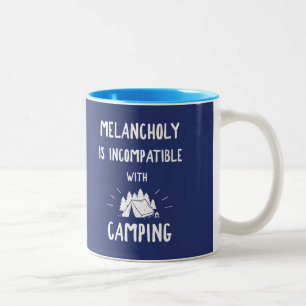 Melancholie ist mit Camping nicht kompatibel Zweifarbige Tasse