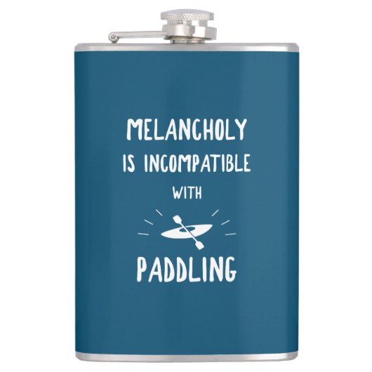 Melancholie ist mit Paddeln nicht kompatibel Flachmann (Vorderseite)