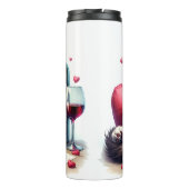 Melancholie Katze mit Wein und Liebe Brief Thermosbecher (Rückseite)