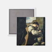 Melancholie (Öl auf Leinwand) Magnet (Vorderseite/Rückseite)