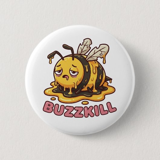 Melancholie-Schmelzbiene Sarkastischer Badge Button (Vorderseite)
