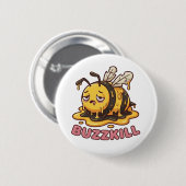 Melancholie-Schmelzbiene Sarkastischer Badge Button (Vorne & Hinten)