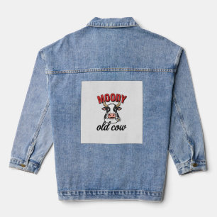 Melancholische alte Kuh Vintage lustiges Kuh-Shirt Jeansjacke
