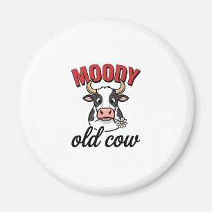 Melancholische alte Kuh Vintage lustiges Kuh-Shirt Magnet