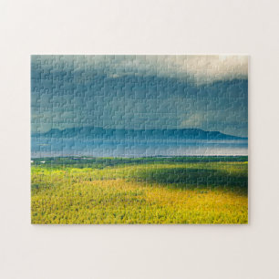Melancholische Ansicht des Sleeping Giant am Lake  Puzzle