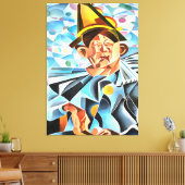 Melancholische Clown Geometrische Kunst Leinwanddruck (Insitu (Wohnzimmer))