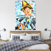 Melancholische Clown Geometrische Kunst Leinwanddruck (Insitu (Schlafzimmer))