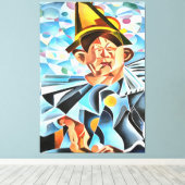 Melancholische Clown Geometrische Kunst Leinwanddruck (Insitu (Holzboden))
