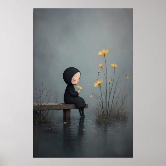 Melancholische Florale Fantasy-Wandkunstposter Poster (Vorne)