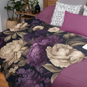 Melancholische Florale Pfingstrosen Lila Creme Got Fleecedecke
