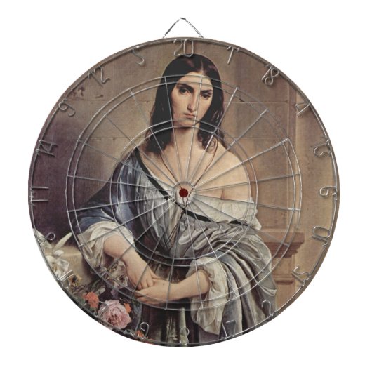 Melancholische Gedanken (von Francesco Hayez) Dartscheibe (vorne)