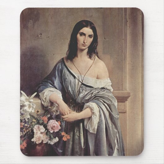 Melancholische Gedanken (von Francesco Hayez) Mousepad (Vorne)