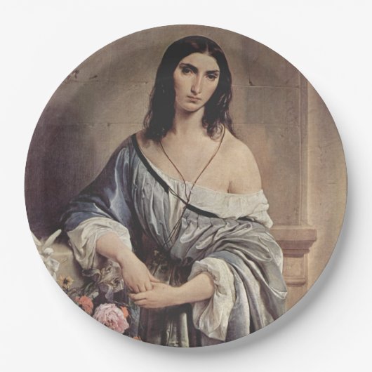 Melancholische Gedanken (von Francesco Hayez) Pappteller (Vorderseite)