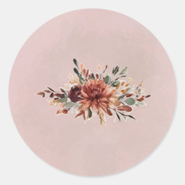 Melancholische Herbst-Blumen-Umschlag-Siegel-Aufkl Runder Aufkleber