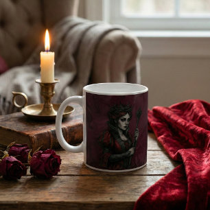 Melancholische Hofkönigin und Ritter - Gothic Fant Kaffeetasse