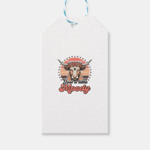 Melancholische Kuh Retro-Sonnenuntergang Vintage-G Geschenkanhänger