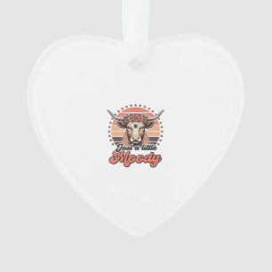 Melancholische Kuh Retro-Sonnenuntergang Vintage-G Ornament