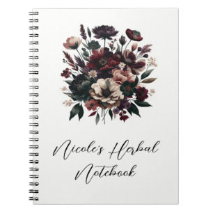 Melancholische Landhaus-Blumen Boho-Hochzeit Notizblock