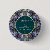 Melancholische schwarze Blumen Hochzeitspaar-Namen Button (Vorderseite)
