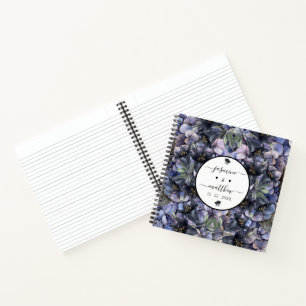 Melancholische schwarze Blumen Hochzeitspaarnamen Notizblock