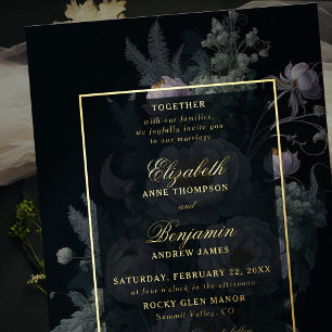 Melancholische Vintage-Pfingstrosen-Blumen-Elegant Folieneinladung
