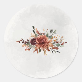 Melancholischer Herbst-Blumen-Umschlag-Versiegelun Runder Aufkleber