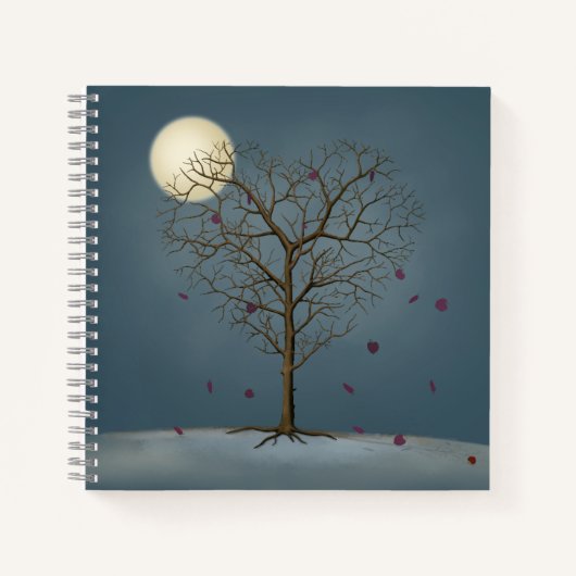 Melancholischer Herz Gestreifter Baum unter dem Vo Notizblock (Vorderseite)