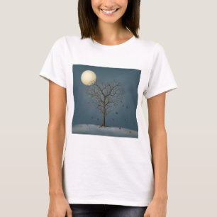 Melancholischer Herz Gestreifter Baum unter dem Vo T-Shirt