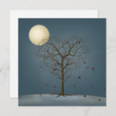 Melancholischer Herzschlag Gestreifter Baum unter Mitteilungskarte (Vorne/Hinten)