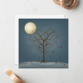 Melancholischer Herzschlag Gestreifter Baum unter Mitteilungskarte (Vorderseite/Rückseite Beispiel)