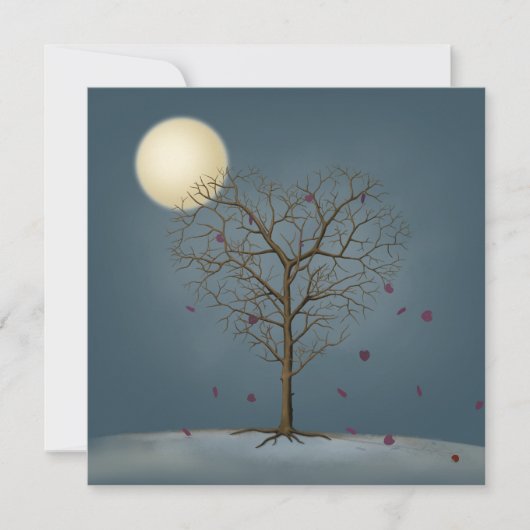 Melancholischer Herzschlag Gestreifter Baum unter Mitteilungskarte (Vorderseite)